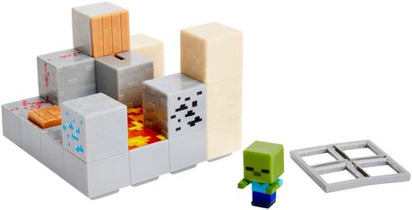 Minecraft Mini Figure Piston Push Environment Set