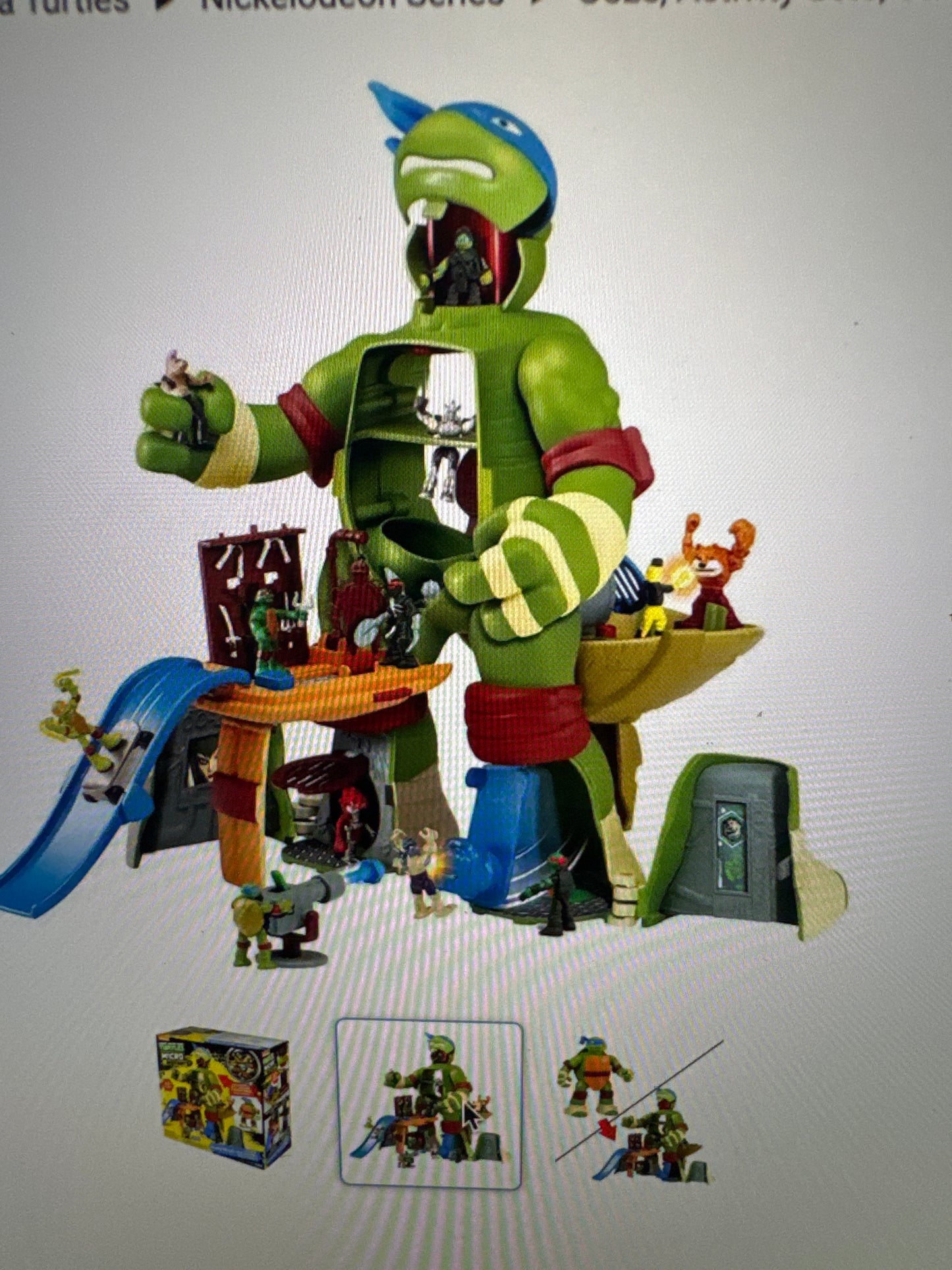 Teenage Mutant Ninja Turtles Nickelodeon Micro Mutants Leo's Surprise Attack Playset