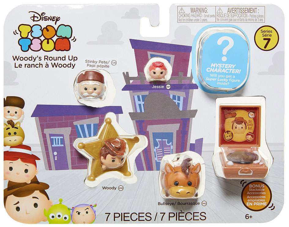 Disney Tsum Tsum Series 7 Stinky Pete, Jessie, Woody & Bullseye Minifigure 7-Pack