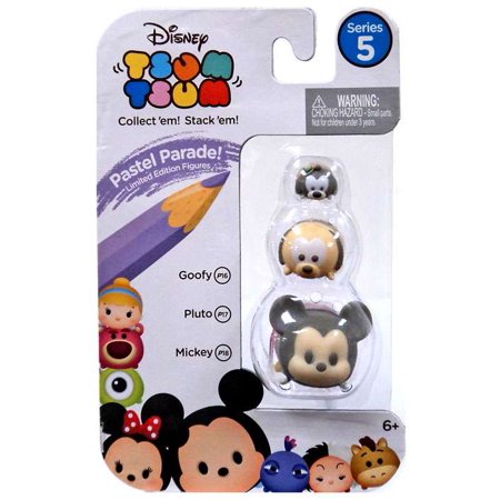 Disney Tsum Tsum Series 5 Pastel Parade Goofy  Pluto & Mickey Minifigure 3-Pack