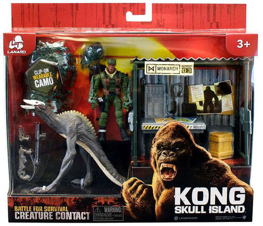 Kong Skull Island - Battle for Survival Creature Contact - Dino Monster with Shack and Figure