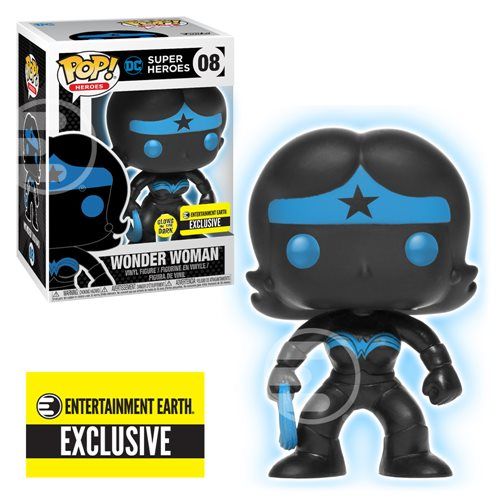 Funko Pop Vinyl Justice League Wonder Woman Silhouette Glow in the Dark Entertainment Earth Exclusive