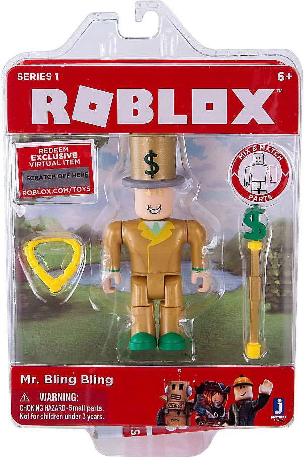 Roblox Action Collection - Mr. Bling Bling Figure Pack [Includes Exclusive Virtual Item]